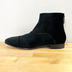 Mezlan Boots Black Velvet Cap Toe Zipper Ankle Mens Dress Shoes Size 8.5